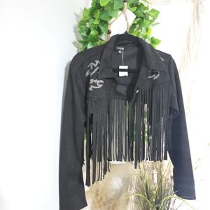 Chic Black Faux Suede Jacket